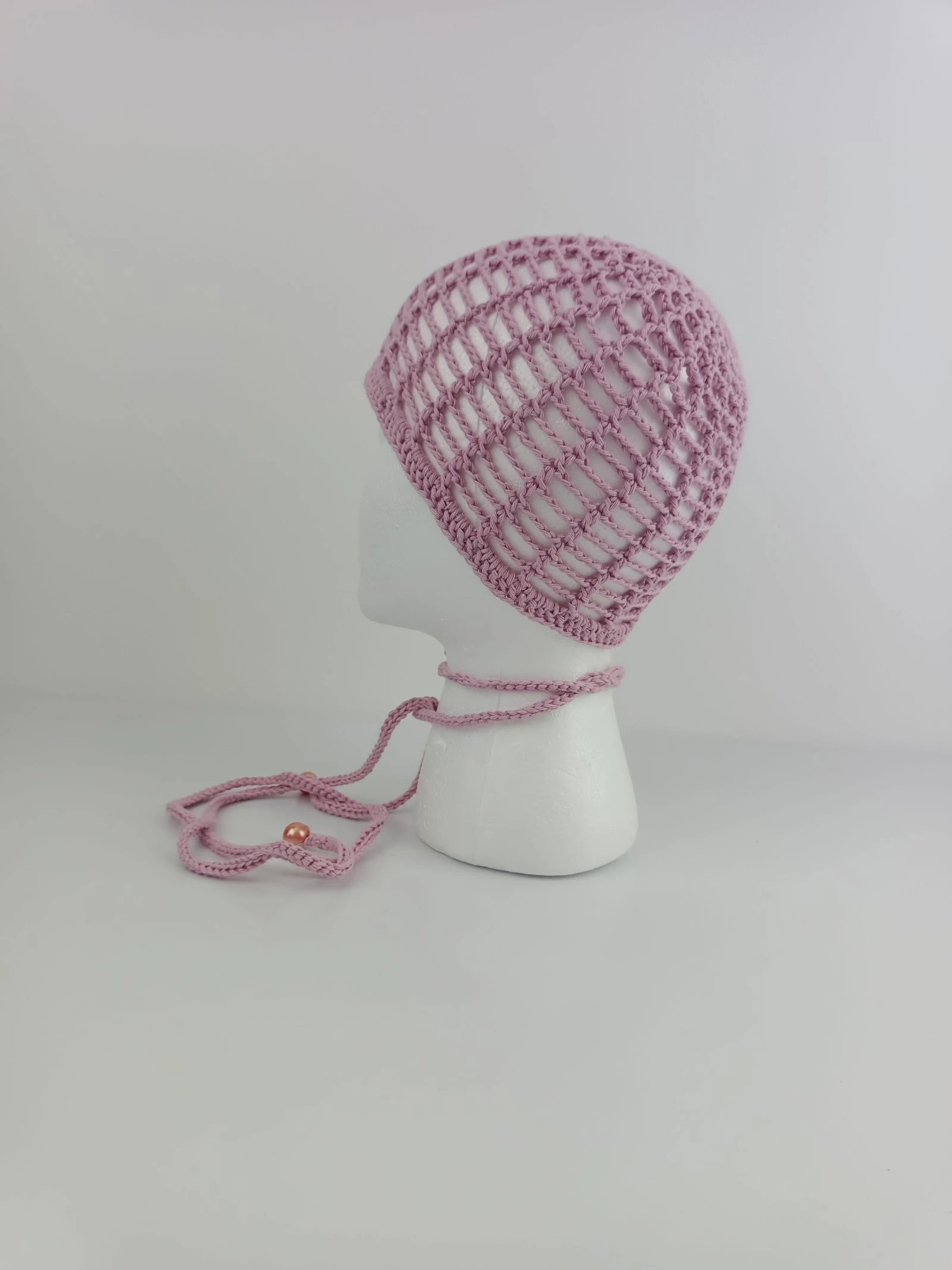 Boné cor rosa com colar de crochê – photo 7